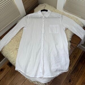 Z Supply Long White Button Down Shirt Size Small